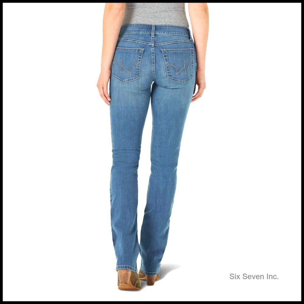 Straight Leg Denim Jeans Mid Rise Western Style Classic Fit Comfortable Stretch